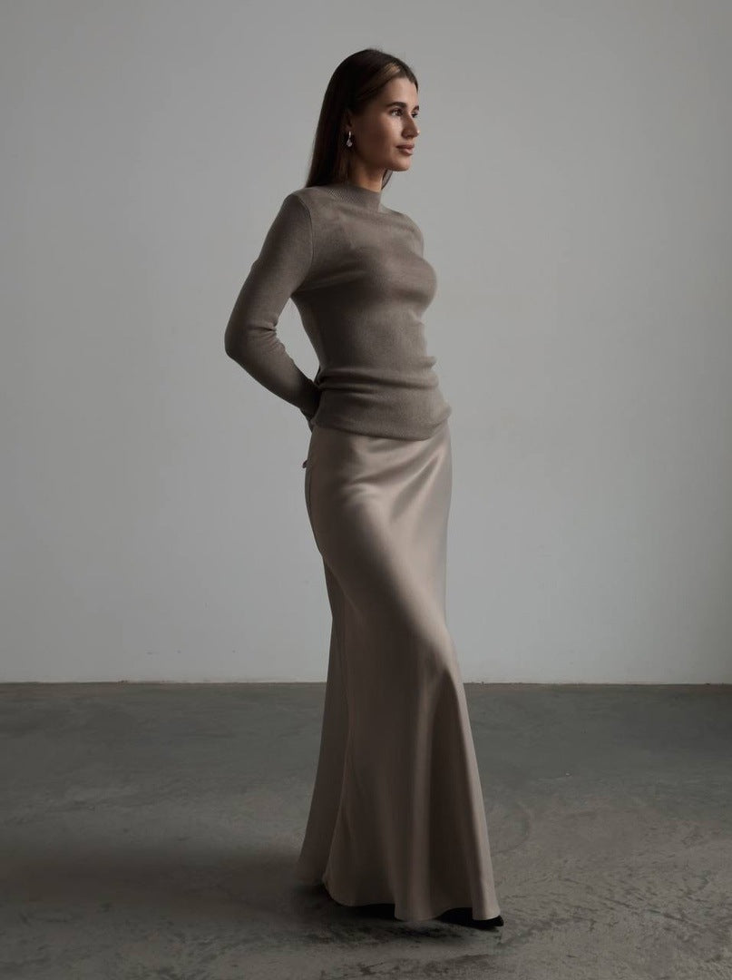 Fishtail Skirt Satin Satin Long - Exclusive Edition