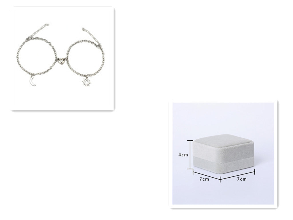Couples Sun Moon Magnetic Bracelets | Stainless Steel Set - Artistic Decor