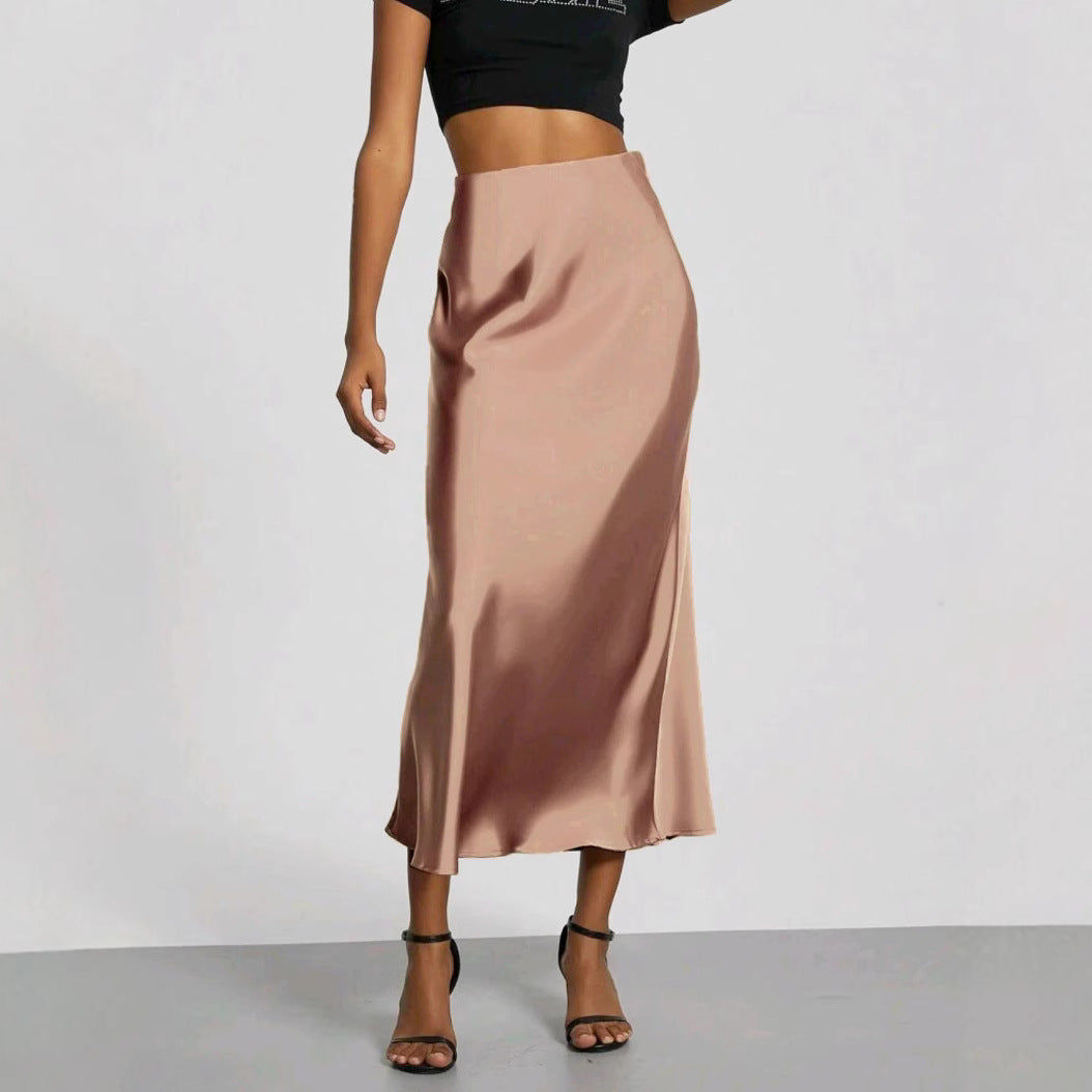 Women's Satin Maxi Skirt | Elegant Slim Fit Long Skirt - Home Decor