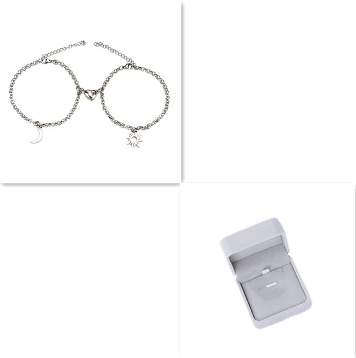Couples Sun Moon Magnetic Bracelets | Stainless Steel Set - Artistic Decor