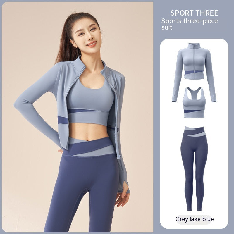 Women's Yoga Workout Set | Sports Bra & Jacket Leggings - Artistic Decor
