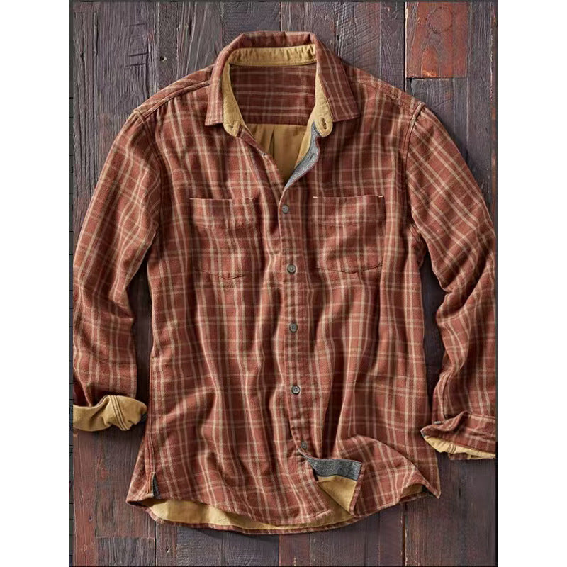 Woven Vintage Men's Plaid Shirt - Home Decor