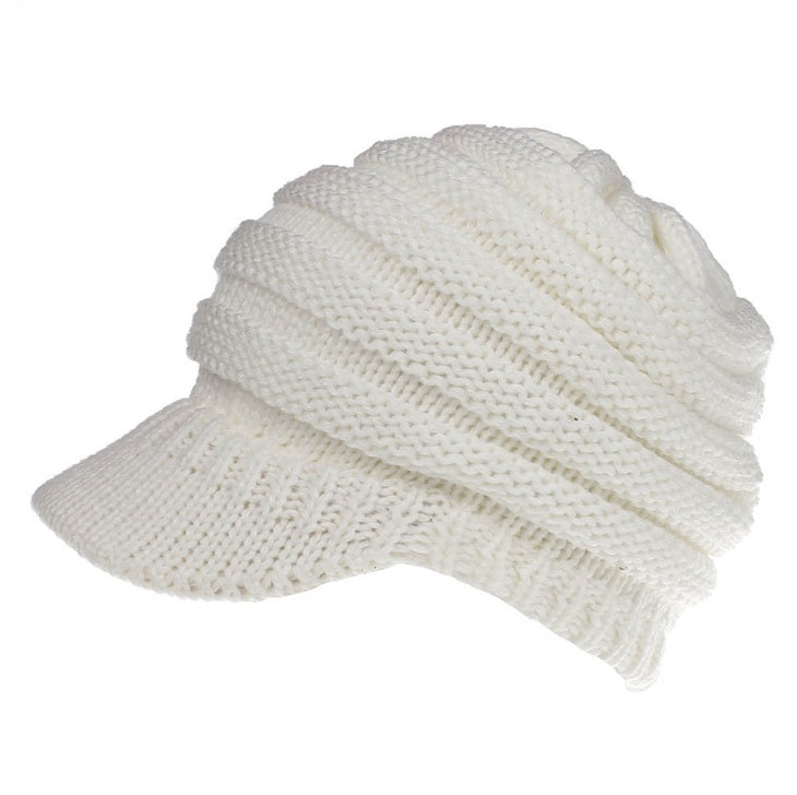 Women's Ponytail Knit Beanie | Warm Winter Knitted Hat - Gallery Edition
