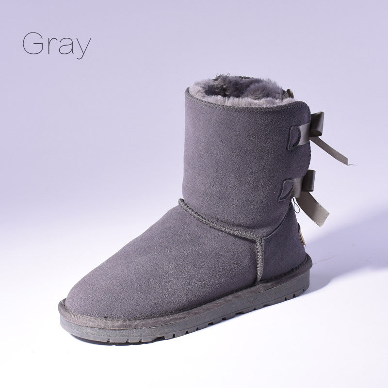 Women's Fur Snow Boots | Warm Winter Bow Ankle Boots - Home Decor