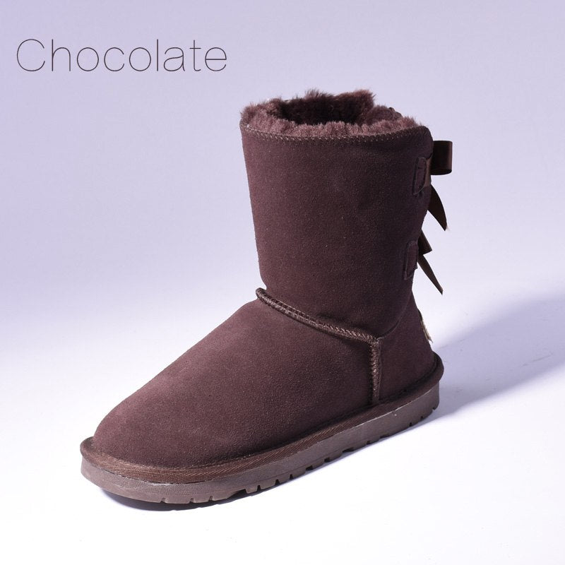 Women's Fur Snow Boots | Warm Winter Bow Ankle Boots - Home Decor