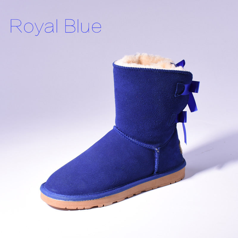 Women's Fur Snow Boots | Warm Winter Bow Ankle Boots - Home Decor