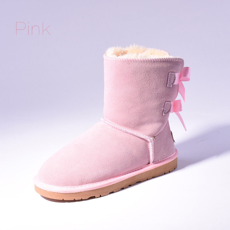Women's Fur Snow Boots | Warm Winter Bow Ankle Boots - Home Decor