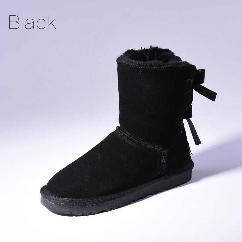 Women's Fur Snow Boots | Warm Winter Bow Ankle Boots - Home Decor