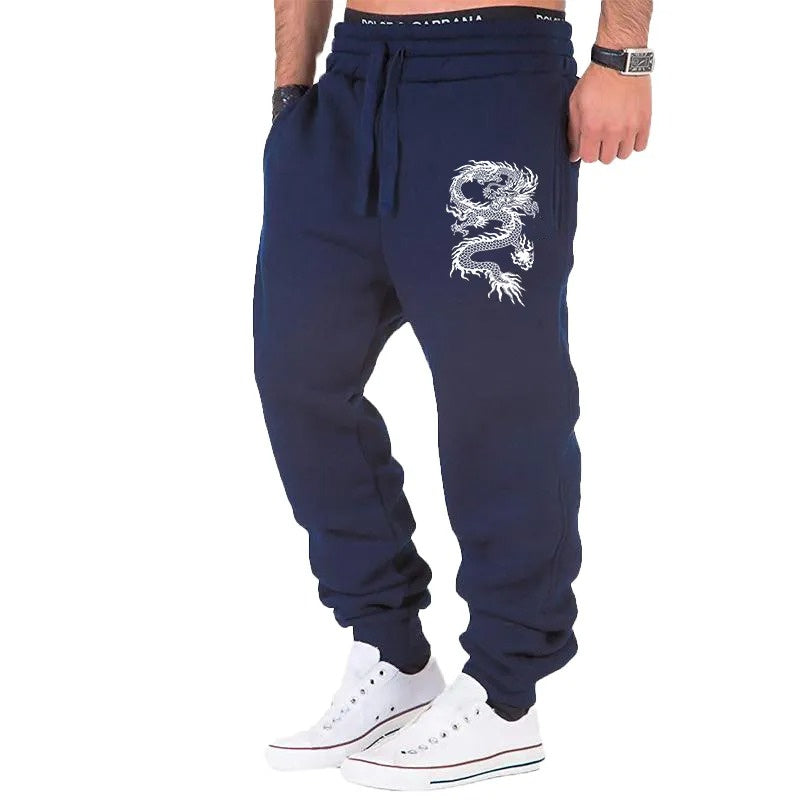 Men's Dragon Jogger Pants | Casual Streetwear Trousers - Fine Art
