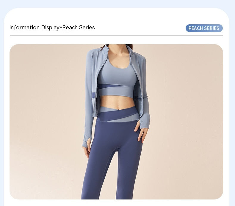 Women's Yoga Workout Set | Sports Bra & Jacket Leggings - Artistic Decor