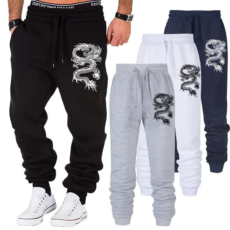 Men's Dragon Jogger Pants | Casual Streetwear Trousers - Fine Art