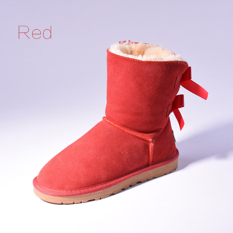 Women's Fur Snow Boots | Warm Winter Bow Ankle Boots - Home Decor
