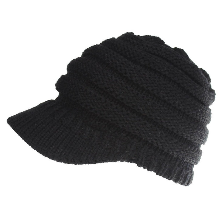 Women's Ponytail Knit Beanie | Warm Winter Knitted Hat - Gallery Edition