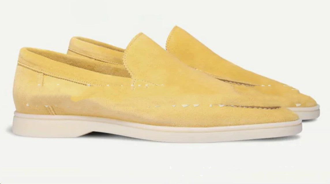 Men's Suede Loafers | Matte Slip-On Casual Shoes - Fine Art