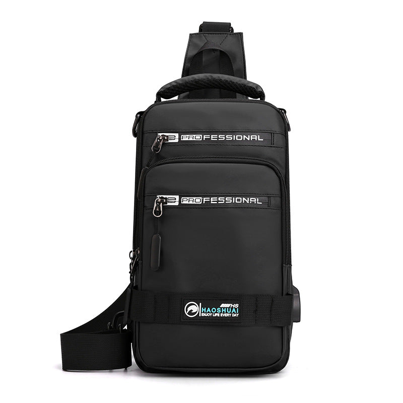 Men's Multifunction Sling Backpack | USB Crossbody Bag - Design Poster