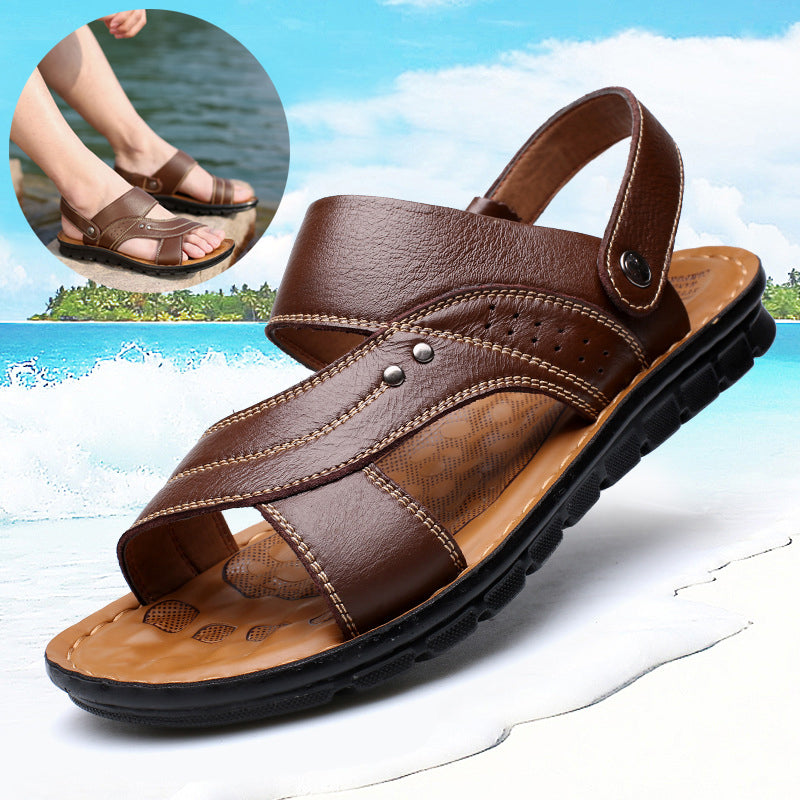 Men's Summer Sandals | Adjustable Beach Slide Sandals - Modern Print