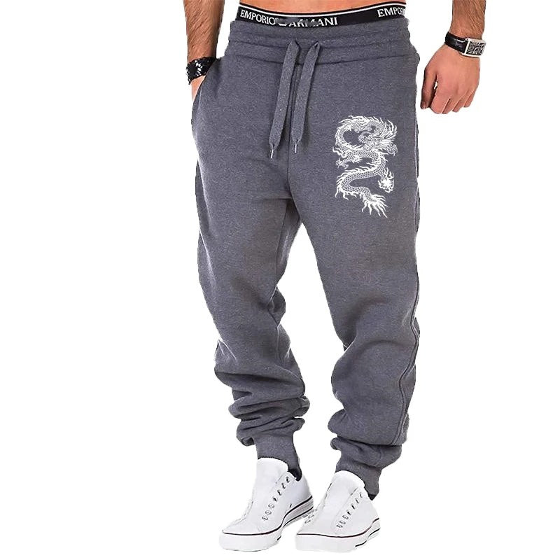 Men's Dragon Jogger Pants | Casual Streetwear Trousers - Fine Art
