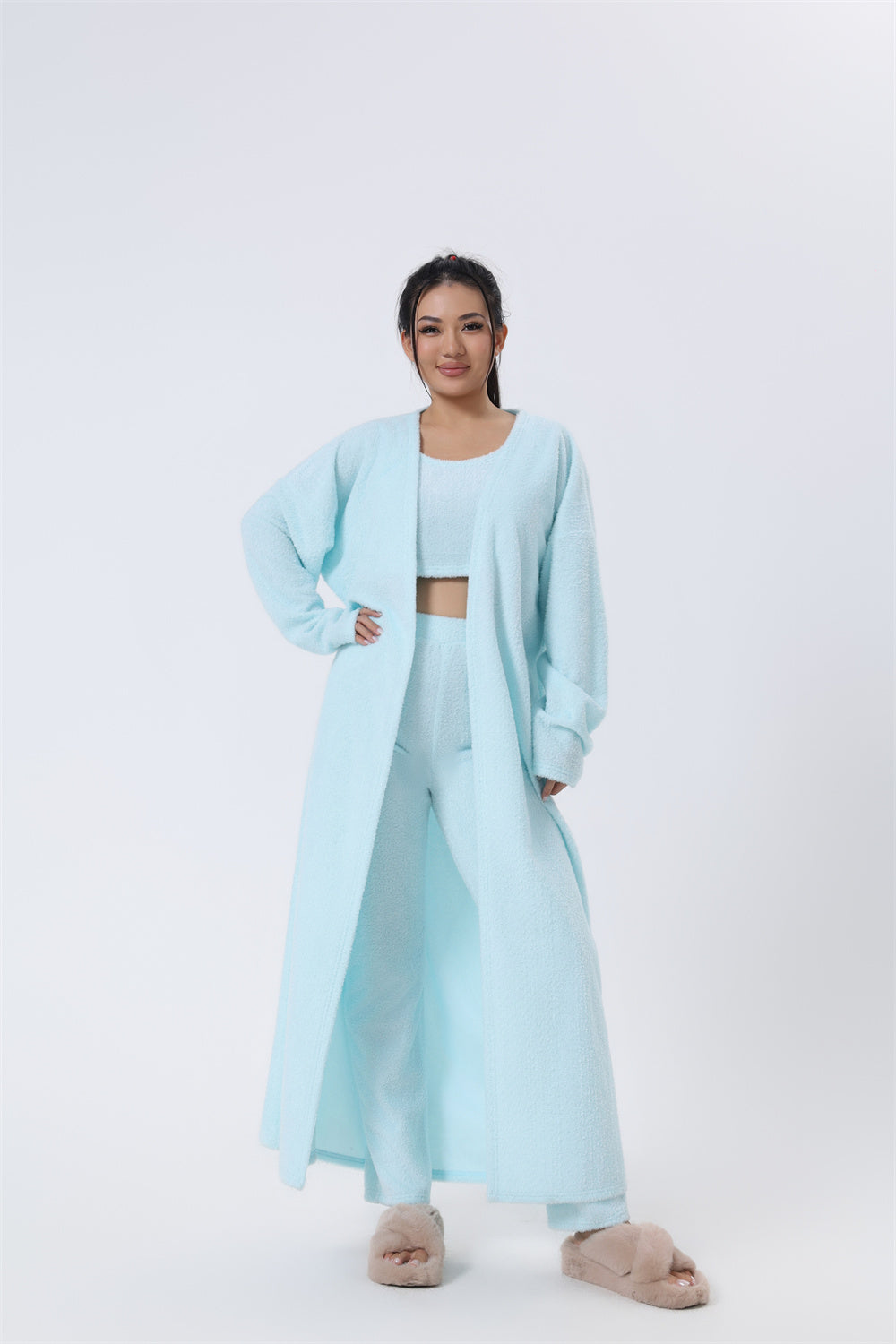 Women's 3 Piece Lounge Set | Cozy Winter Pajama Outfit - Design Poster