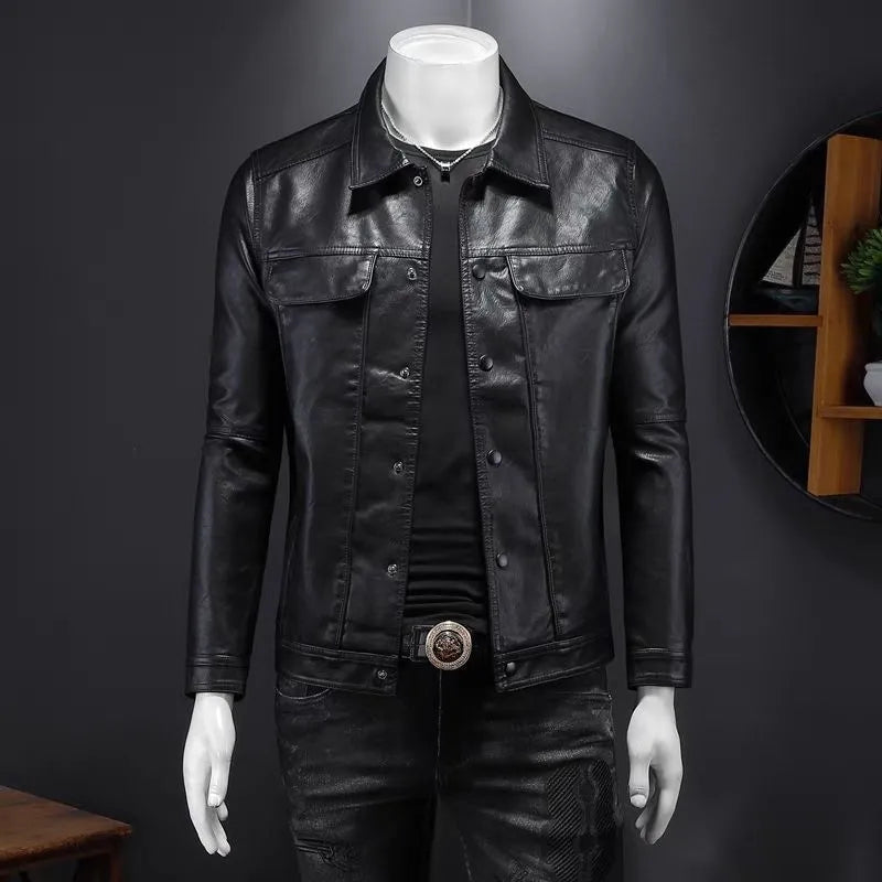 Men's Premium Leather Jacket | Classic Utility Outerwear - Home Decor