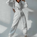 Women's Two Piece Hoodie Set | Casual Zip-Up Tracksuit - Home Decor