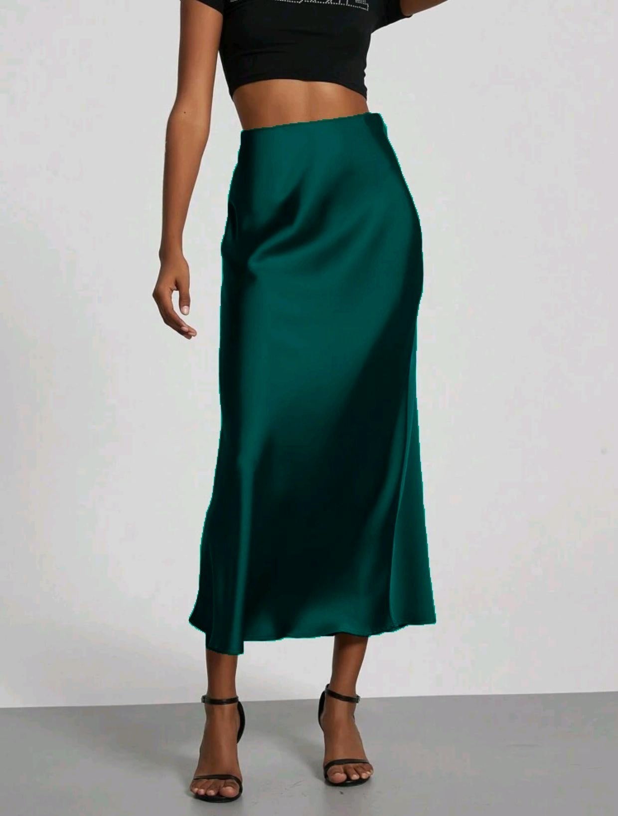 Women's Satin Maxi Skirt | Elegant Slim Fit Long Skirt - Home Decor