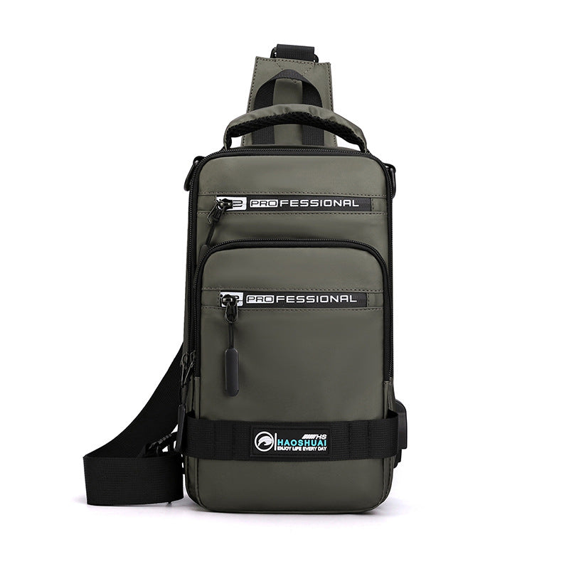 Men's Multifunction Sling Backpack | USB Crossbody Bag - Design Poster