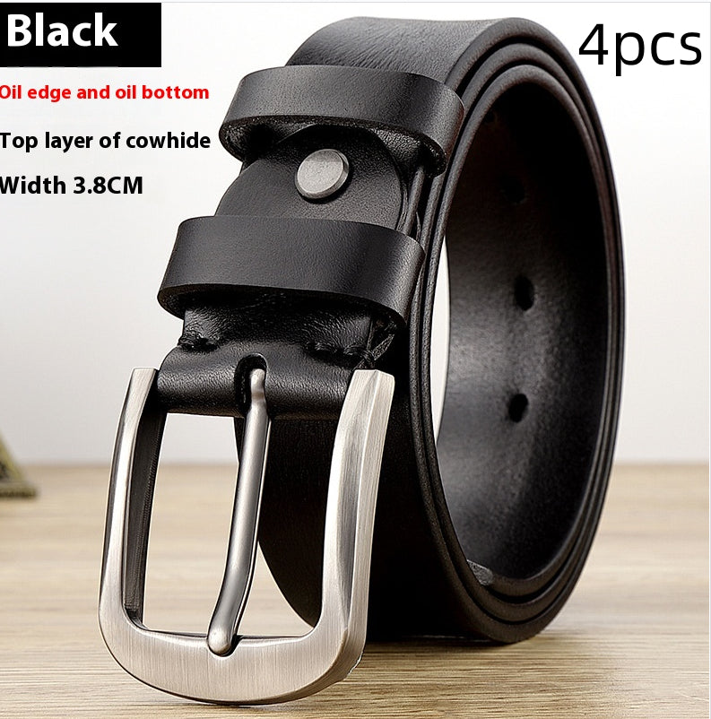 Men's Genuine Leather Belt | Classic Cowhide Dress Belt - Design Poster