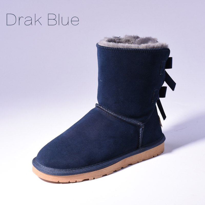 Women's Fur Snow Boots | Warm Winter Bow Ankle Boots - Home Decor
