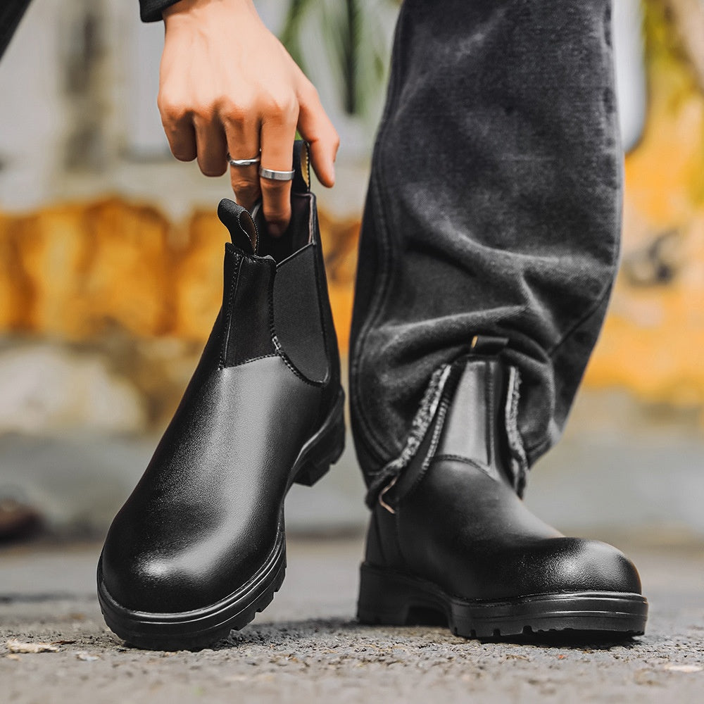 Vintage Leather Martin Boots | Unisex Couple Ankle Boots - Gallery Edition