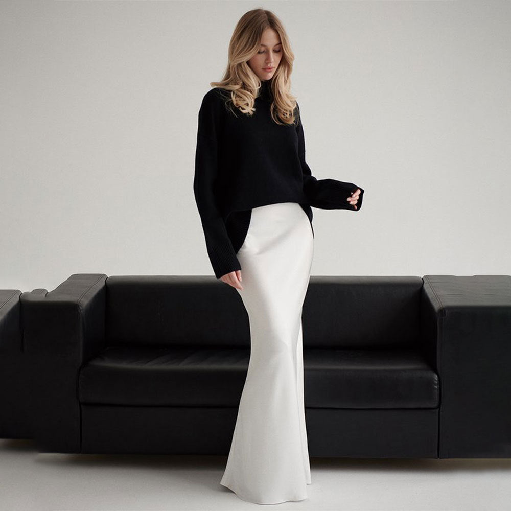 Fishtail Skirt Satin Satin Long - Exclusive Edition