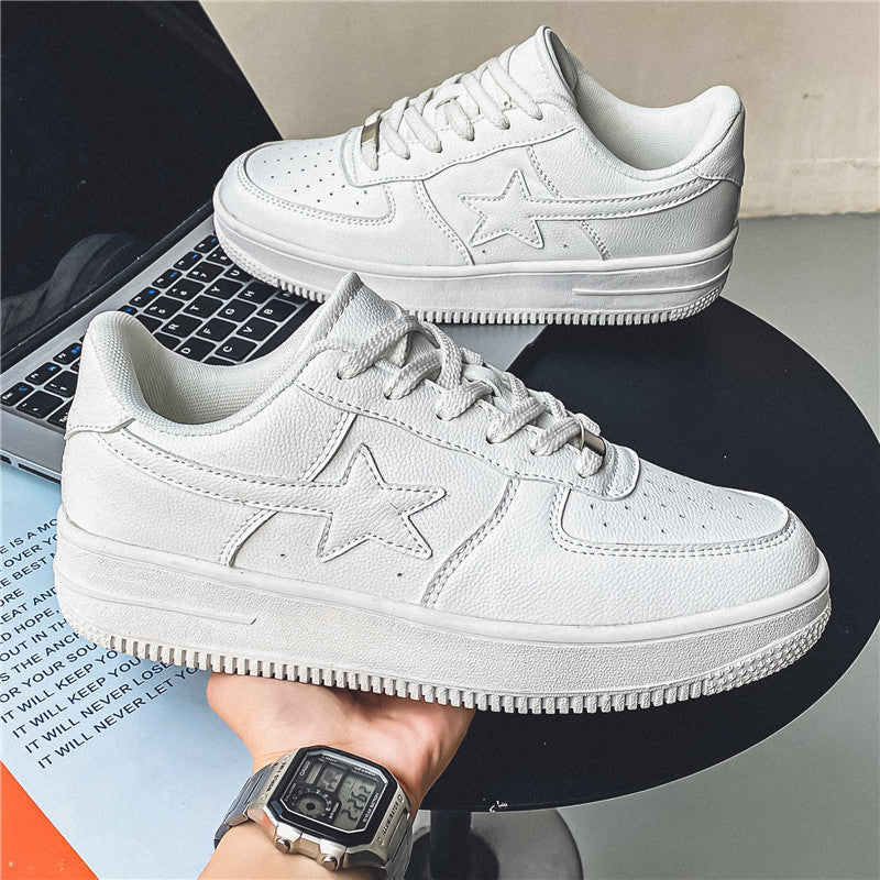 Men's Thick Sole White Sneakers | Casual Fashion Shoes - Home Decor