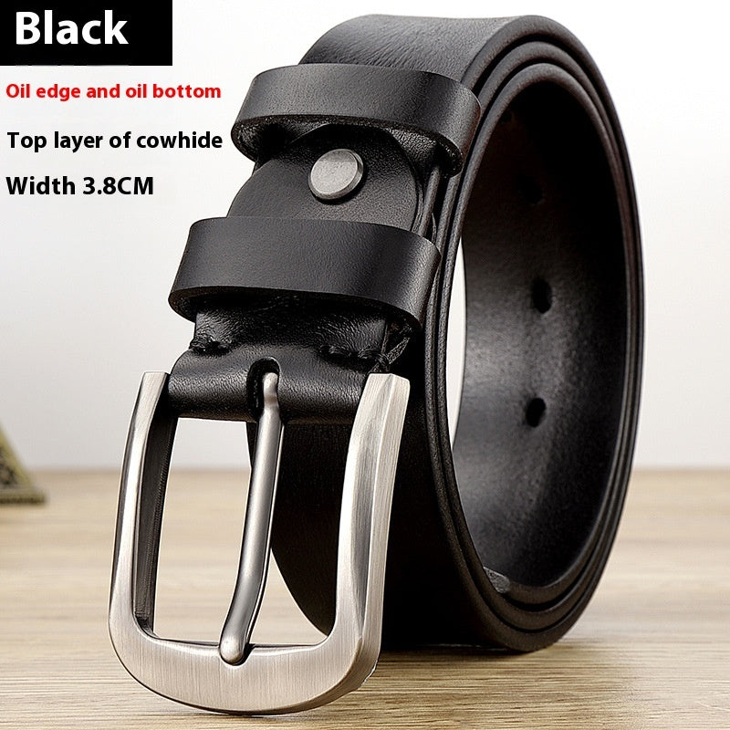 Men's Genuine Leather Belt | Classic Cowhide Dress Belt - Design Poster