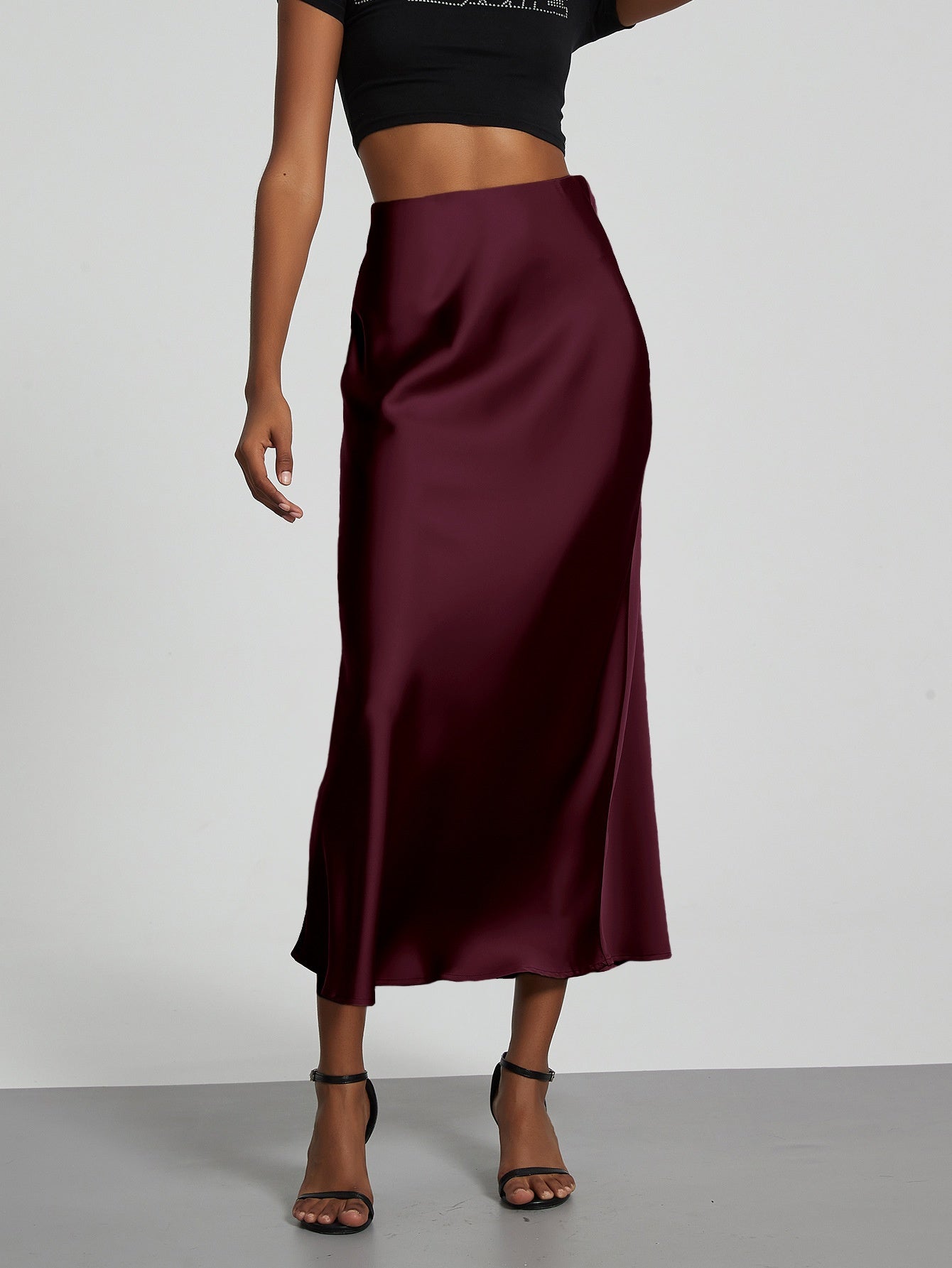 Women's Satin Maxi Skirt | Elegant Slim Fit Long Skirt - Home Decor