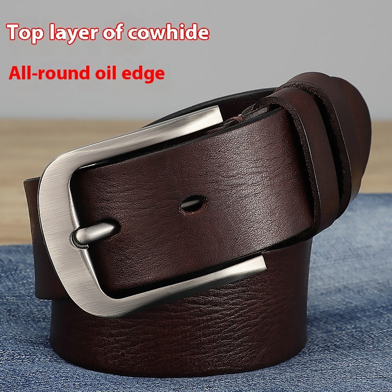 Men's Genuine Leather Belt | Classic Cowhide Dress Belt - Design Poster