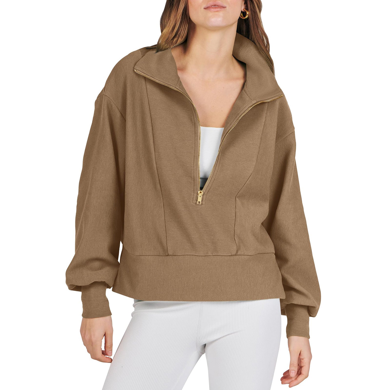 Women's Half-zip Pullover Long-sleeved Sweatshirt - Exclusive Edition