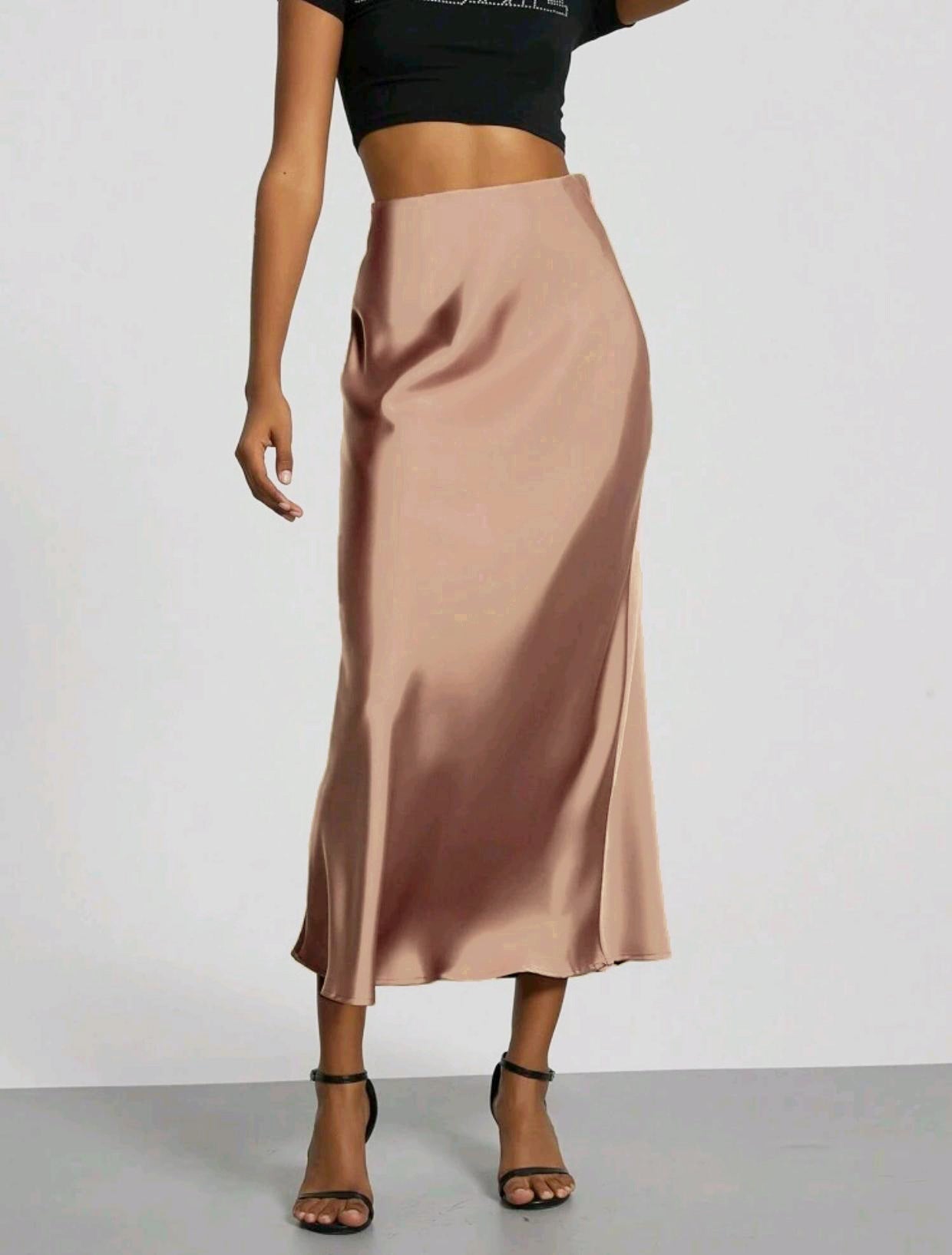 Women's Satin Maxi Skirt | Elegant Slim Fit Long Skirt - Home Decor