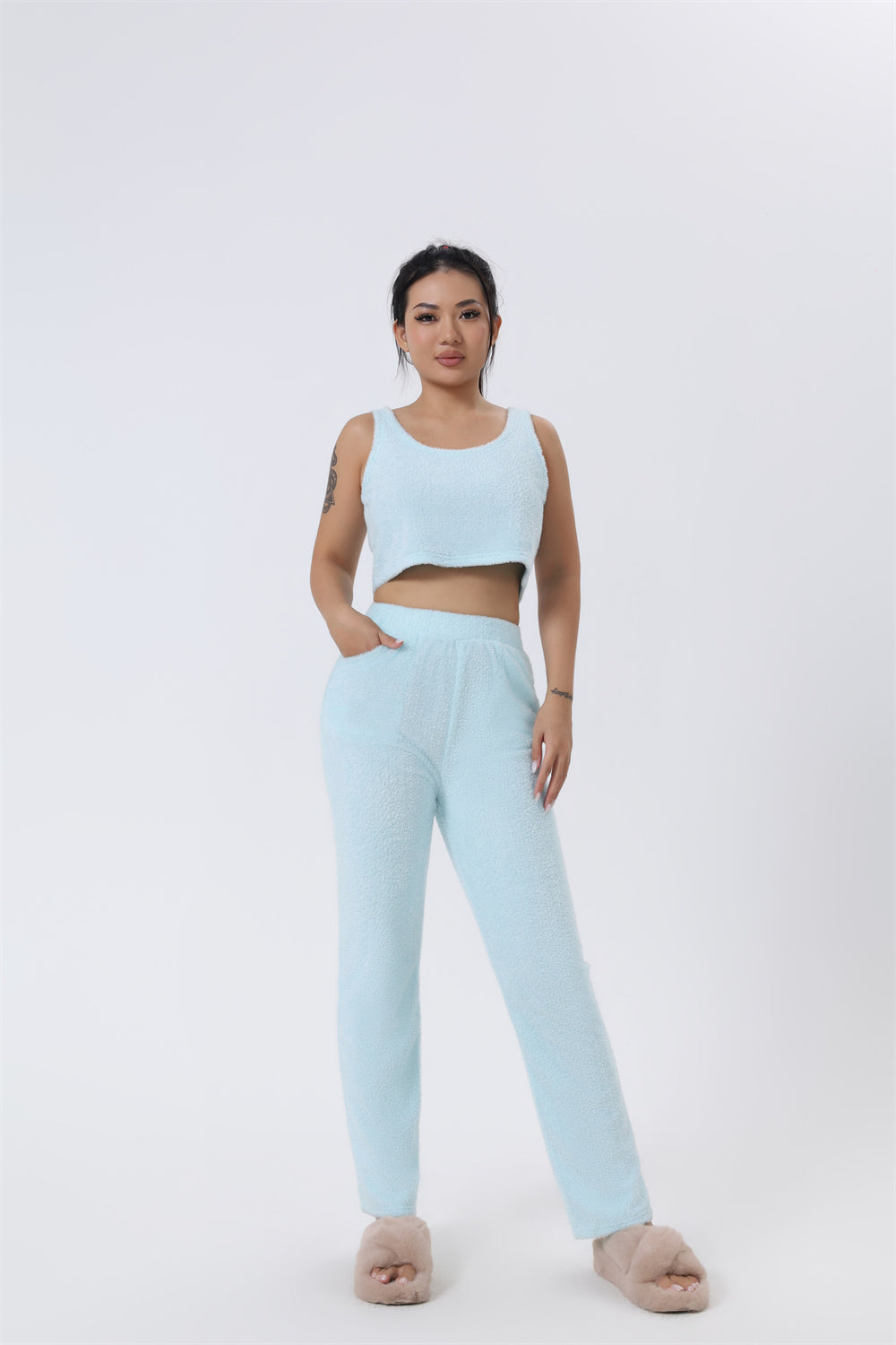 Women's 3 Piece Lounge Set | Cozy Winter Pajama Outfit - Design Poster