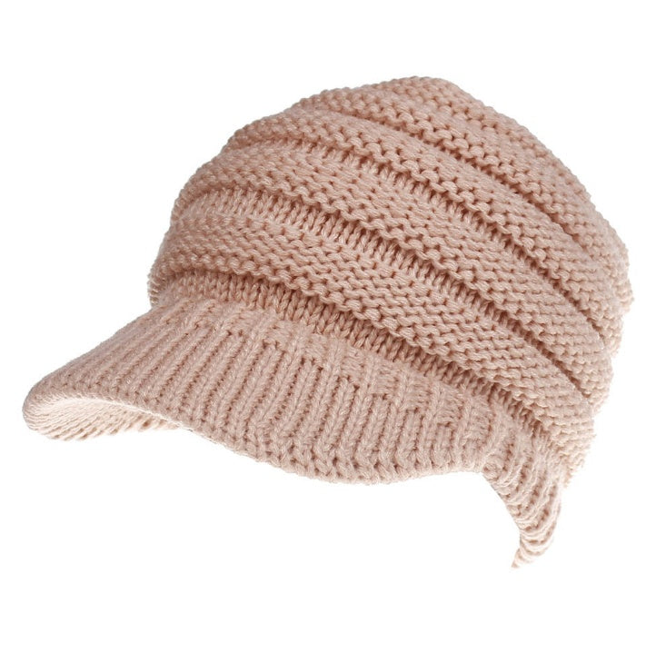 Women's Ponytail Knit Beanie | Warm Winter Knitted Hat - Gallery Edition