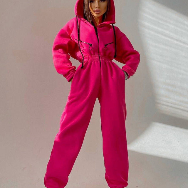 Women's Two Piece Hoodie Set | Casual Zip-Up Tracksuit - Home Decor