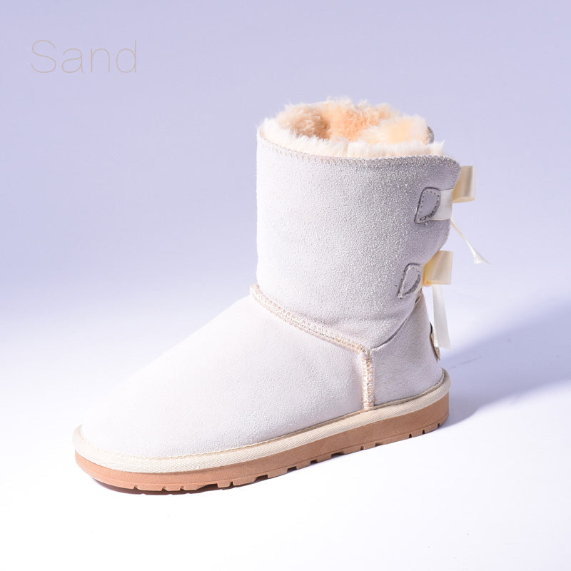 Women's Fur Snow Boots | Warm Winter Bow Ankle Boots - Home Decor