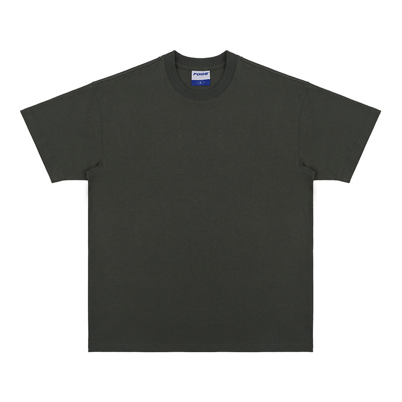 Oversize Loose Cotton Solid Color T-shirt For Men And Women - Fine Art