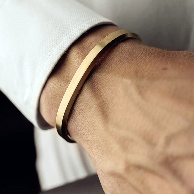 Men's Stainless Steel Cuff Bracelet | Classic Jewelry - Home Decor