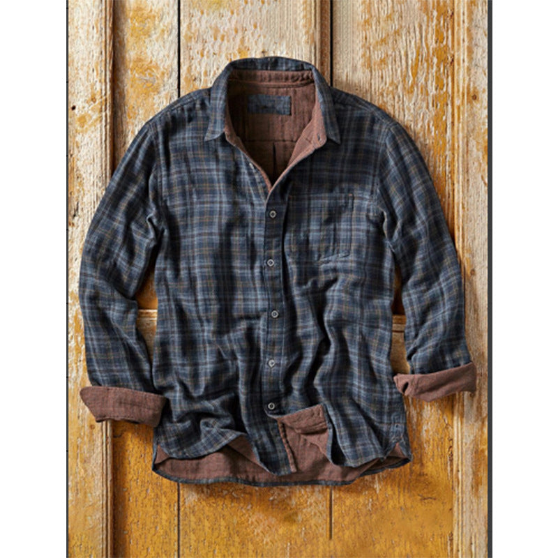 Woven Vintage Men's Plaid Shirt - Home Decor
