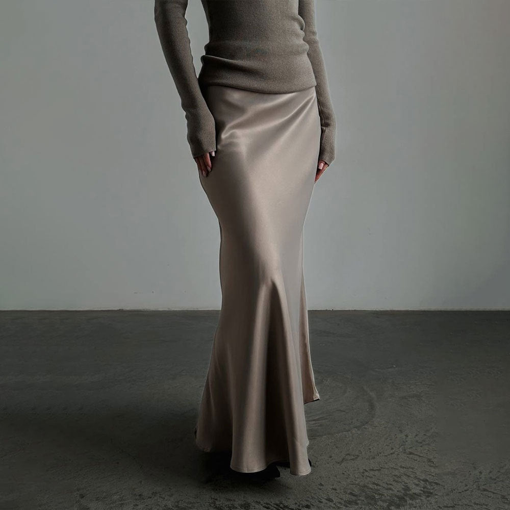 Fishtail Skirt Satin Satin Long - Exclusive Edition