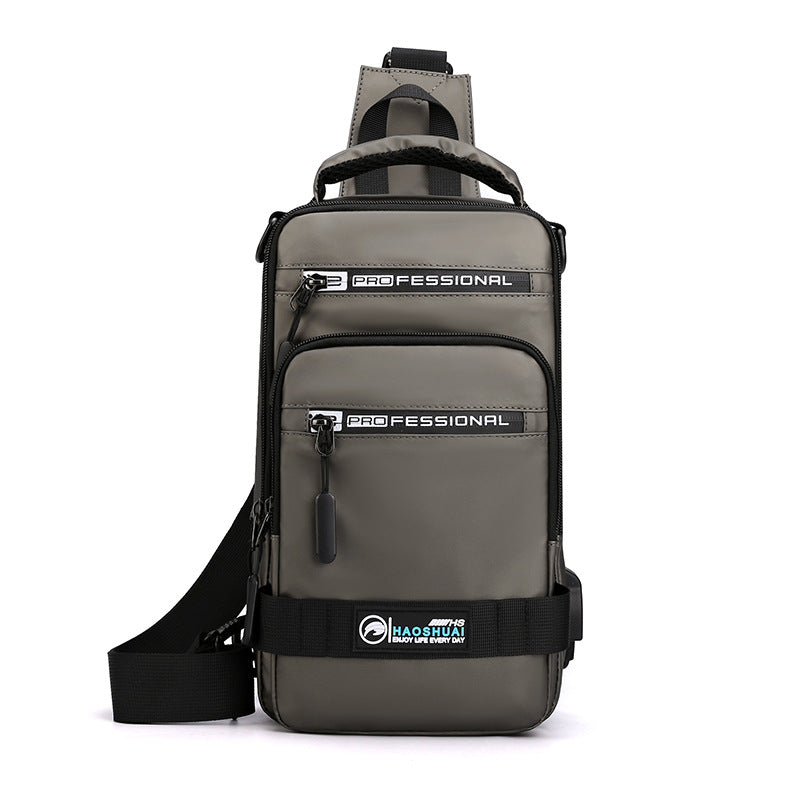 Men's Multifunction Sling Backpack | USB Crossbody Bag - Design Poster