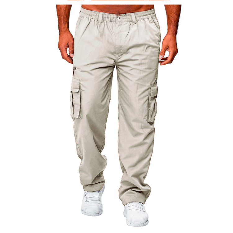 Men's Casual Multi-pocket Loose Straight Cargo Pants - Premium Canvas