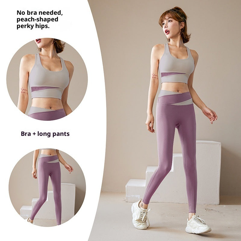Women's Yoga Workout Set | Sports Bra & Jacket Leggings - Artistic Decor