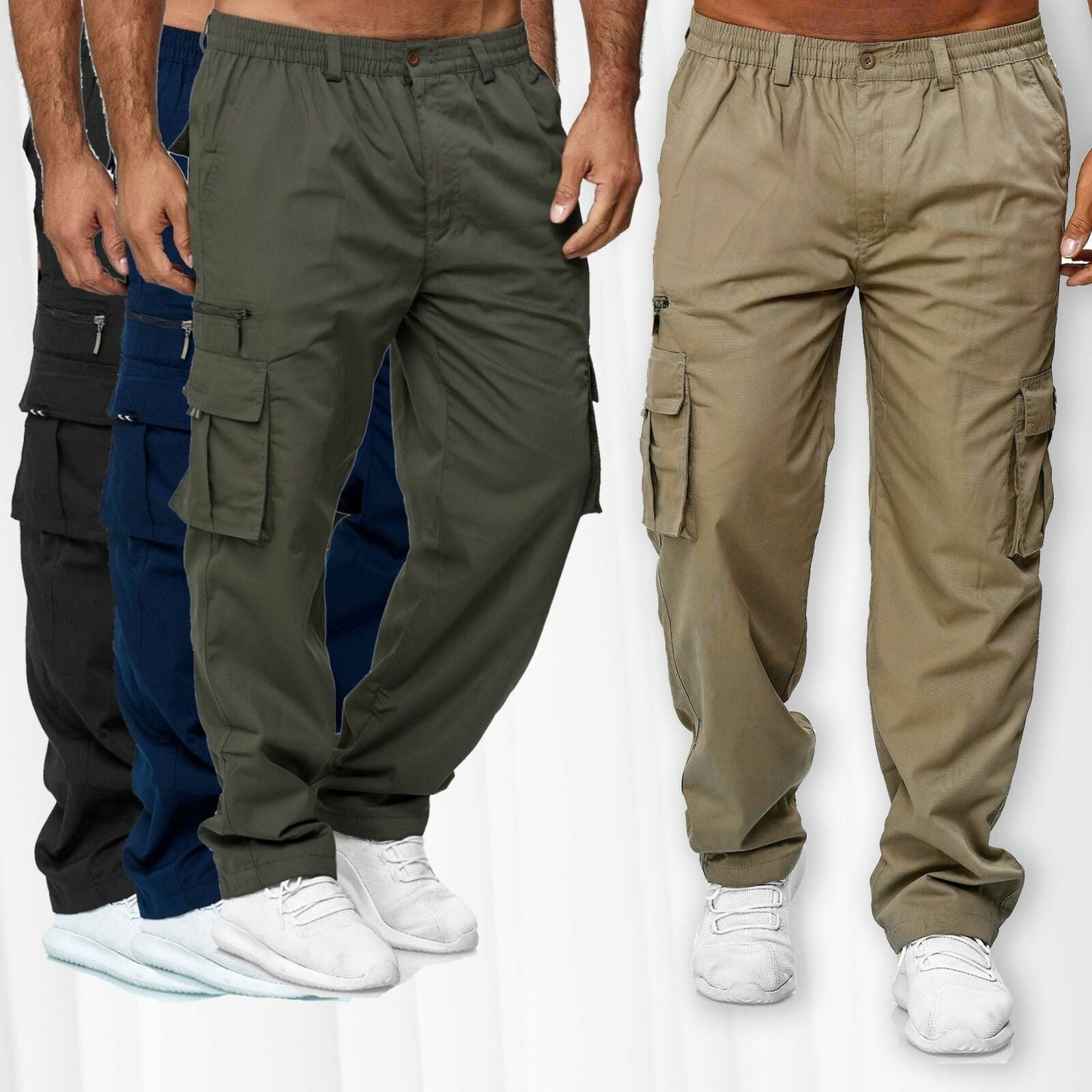 Men's Casual Multi-pocket Loose Straight Cargo Pants - Premium Canvas