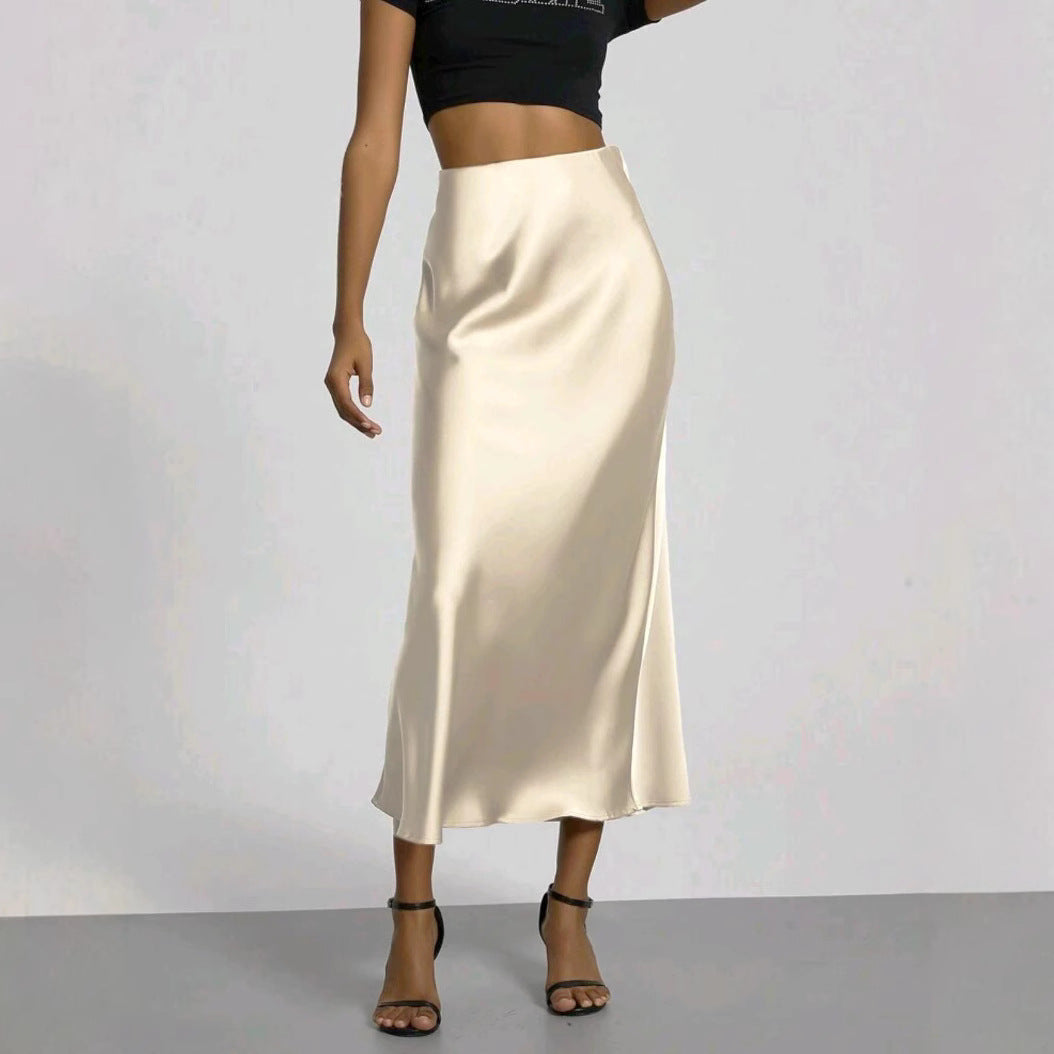 Women's Satin Maxi Skirt | Elegant Slim Fit Long Skirt - Home Decor