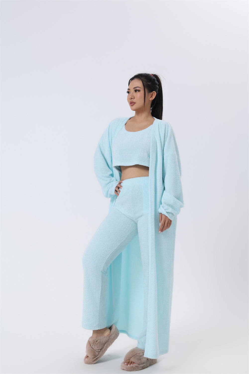 Women's 3 Piece Lounge Set | Cozy Winter Pajama Outfit - Design Poster